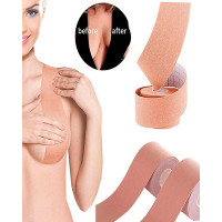 1 Roll Comfort Sexy Seamless Bra Breast Lift Tape Body Invisible Nipple Cover Silicone Strapless Push Up Bra - nude