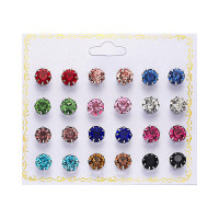 12Pairs Minimalist Crystal Stone Geometric Stud Earrings Set - style5