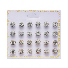 12Pairs Minimalist Crystal Stone Geometric Stud Earrings Set - style6