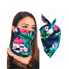 12PCS Palmtree Print Breathable Bandanas Head Wrap - Multicolor