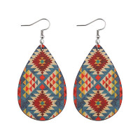 1Pair Aztec Geometric Waterdrop Earrings - style2