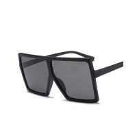 1Pair Big Square Frame Flat Top Sunglasses - black