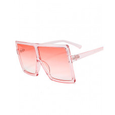 1Pair Big Square Frame Flat Top Sunglasses - pink