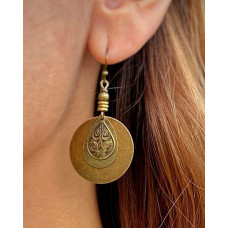 1Pair Bohemian Layered Tribal Drop Earrings - gold