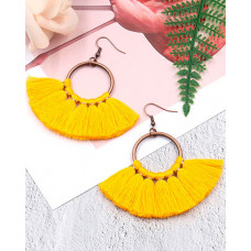 1Pair Bohemian Scallop Shaped Geometric Hook Earrings - yellow