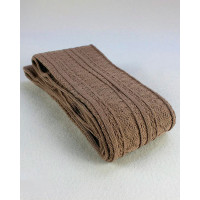 1Pair Braided Knit Thigh Socks - khaki