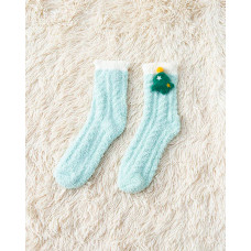 1Pair Cartoon Doll Pattern Fuzzy Socks - style7