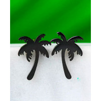 1Pair Coconut Shaped Earrings - black