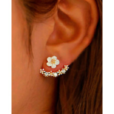 1Pair Daisy Pattern Studded Earrings - rose gold