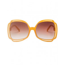 1Pair Fashionable Hollow Sunglasses - yellow