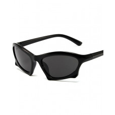 1Pair Fashionable Trendy Eyewear Rectangular Sunglasses - black