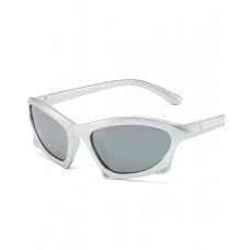 1Pair Fashionable Trendy Eyewear Rectangular Sunglasses - white