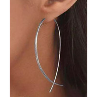 1Pair Fish Shaped Simple Hook Earrings - silver