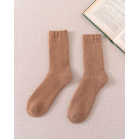 1Pair Fleece Lined Thermal Socks - coffee