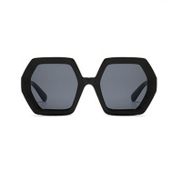 1Pair Geometrical Frame Ombre Sunglasses - black