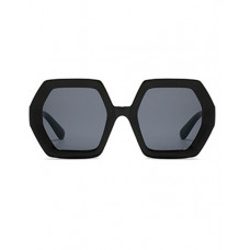 1Pair Geometrical Frame Ombre Sunglasses - black