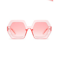 1Pair Geometrical Frame Ombre Sunglasses - pink