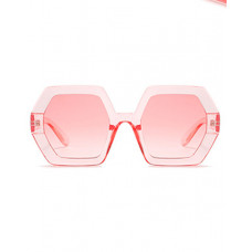 1Pair Geometrical Frame Ombre Sunglasses - pink