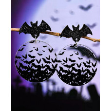 1Pair Halloween Bat Dangle Drop Earrings - style1