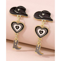 1Pair Halloween Vintage Drop Earrings - black