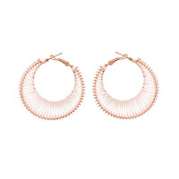 1Pair Handmade Hollow Out Hoop Earrings - white