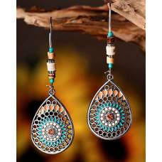 1Pair Hollow Out Bohemian Tribal Waterdrop Earrings - style1