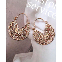 1Pair Hollow Out Vintage Earrings - gold