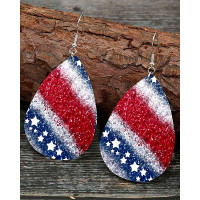 1Pair Independence Day Flag Ombre Drop Earrings - Multicolor