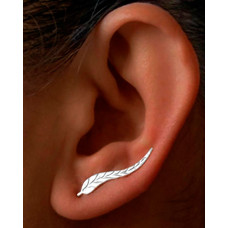 1Pair Minimalism Leaf Pattern Simple Earrings - silver