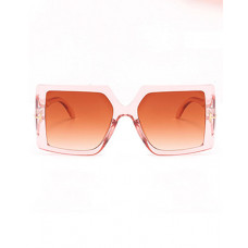 1Pair Ombre Oversized Wide Fashion Shades Square Frame Sunglasses - champagne