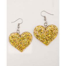 1Pair Peach Love Heart Drop Earrings - gold