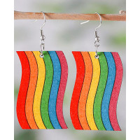 1Pair Pride Month Rainbow Stripe Drop Earrings - style1