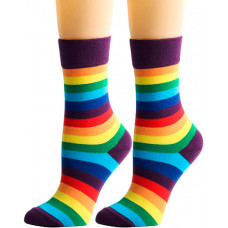 1Pair Rainbow Stripe Party Pride Month Socks - purple