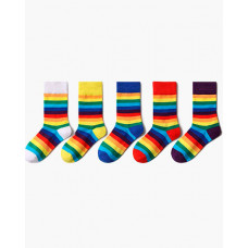 1Pair Rainbow Stripe Party Pride Month Socks - red