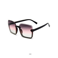 1Pair Rimless Frame Square Beach Tinted Sunglasses - style4