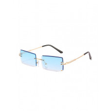 1Pair Rimless Rectangle Tinted Lens Sunglasses - blue