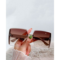 1Pair Rimless Square Sunglasses - style1