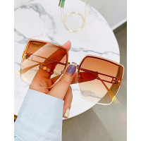 1Pair Rimless Tinted Lens Square Sunglasses - style3