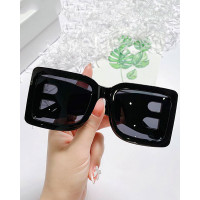 1Pair Square Frame Letter Pattern Sunglasses - style1