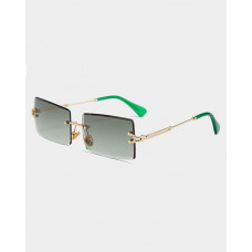 1Pair Square Rimless Tinted Lens Sunglasses - green