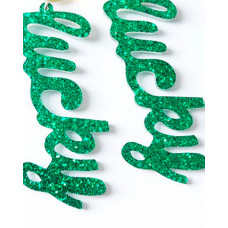 1Pair St. Patrick's Day Lucky Glitter Clover Drop Earrings - style3