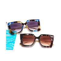 1Pair Tie Dye Gradient Square Sunglasses - style3