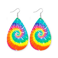 1Pair Tie Dye Water Drop Earrings - style2