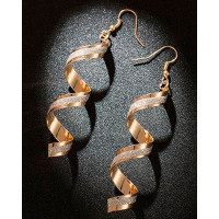 1Pair Twisted Dangle Hook Earrings - gold