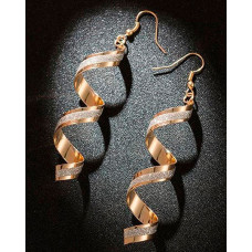 1Pair Twisted Dangle Hook Earrings - gold