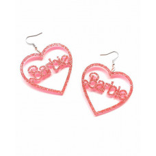 1Pair Valentine's Day Hollow Out Heart Letter Drop Earrings - pink