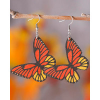 1Pair Vintage Butterfly Shaped Hook Earrings - orange