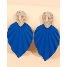 1Pair Vintage Leaf Shape Geometric Earrings - blue