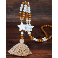 1pc Bohemian Beaded Tassel Design Pendant Necklace - style2