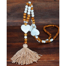 1pc Bohemian Beaded Tassel Design Pendant Necklace - style3